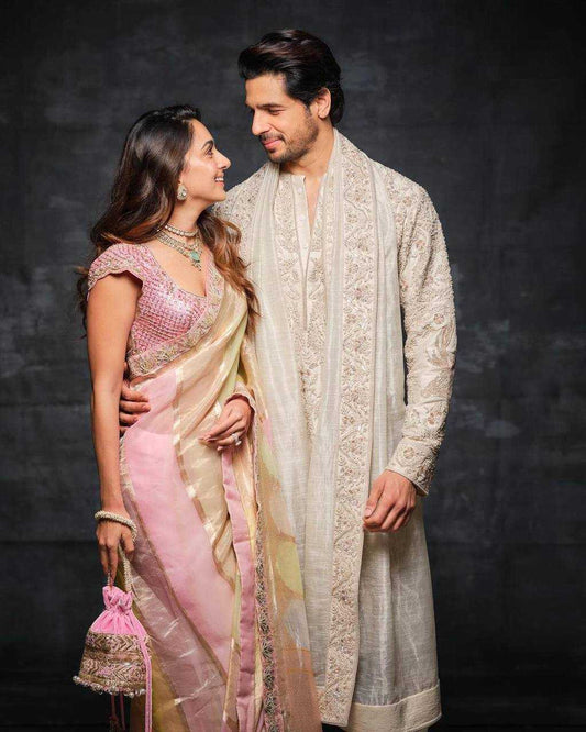 Jimmy Choo Embroidered Lace Border  Kiara Advani  Bollywood  Sarees Collections