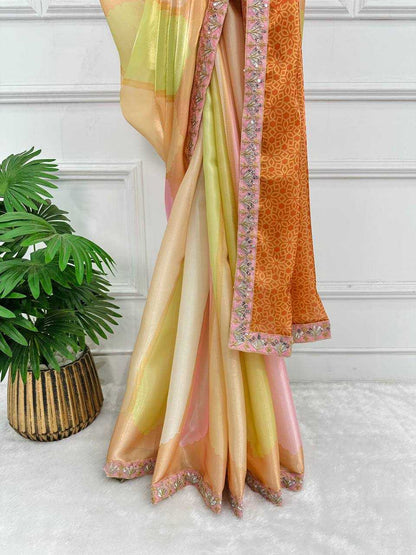 Jimmy Choo Embroidered Lace Border  Kiara Advani  Bollywood  Sarees Collections