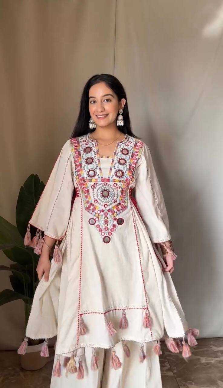 Khadi Cotton Palazzo Party wear Suit