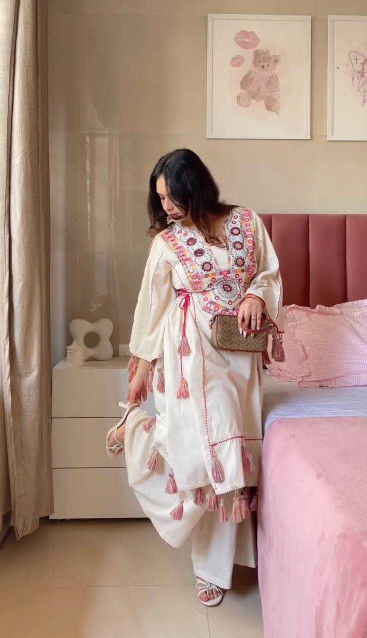 Khadi Cotton Palazzo Party wear Suit