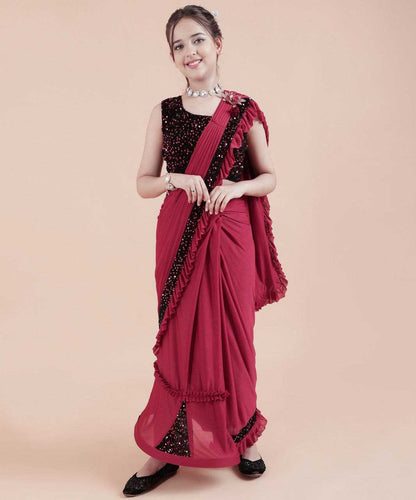 Lycra  Kids Wear  Saree