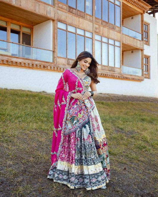 Navratri Chaniya Choli Muslin Cotton   Mirror Work Lehenga