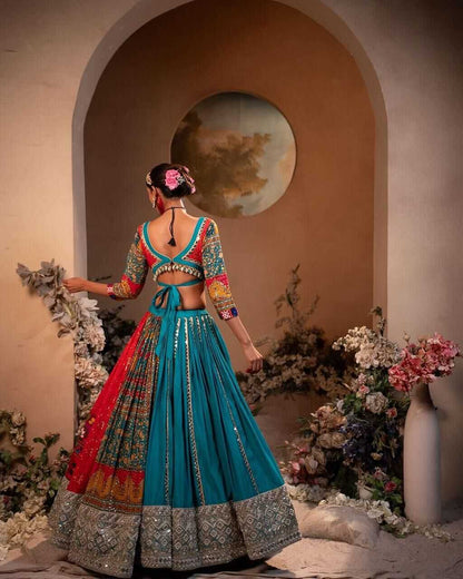 Navratri Chaniya Choli Muslin Cotton  Mirror Work Designer  Lehenga