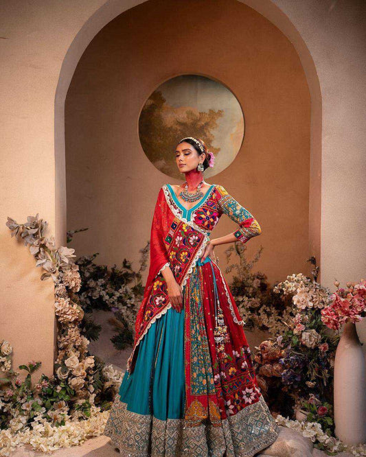 Navratri Chaniya Choli Muslin Cotton  Mirror Work Designer  Lehenga