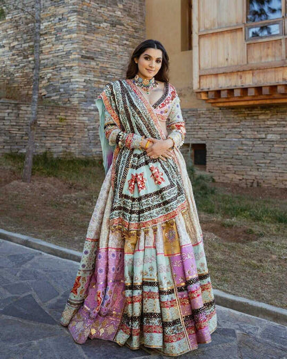 Navratri Chaniya Choli Muslin Cotton Mirror Work Lehenga