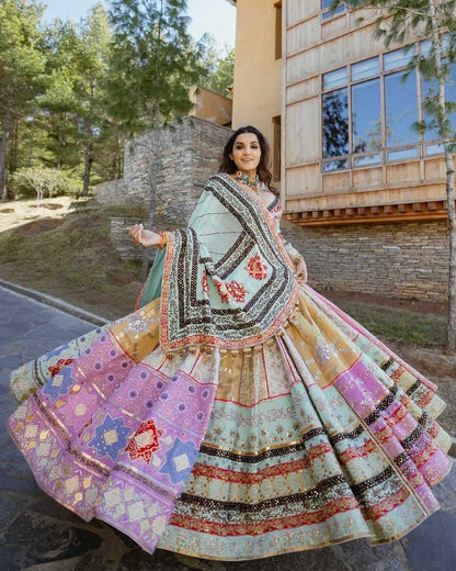 Navratri Chaniya Choli Muslin Cotton Mirror Work Lehenga