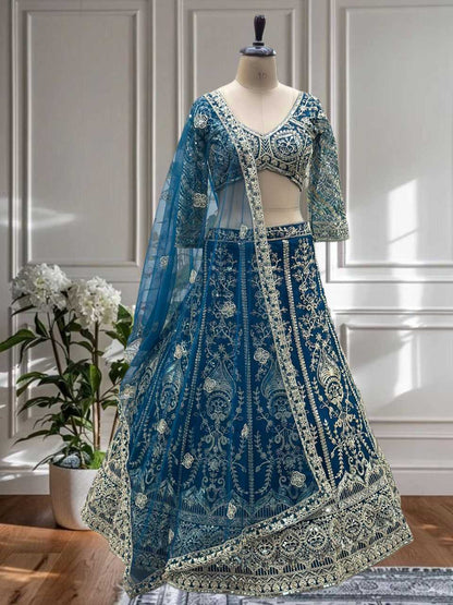 Designer Embroidered Fancy  Net  Lehenga