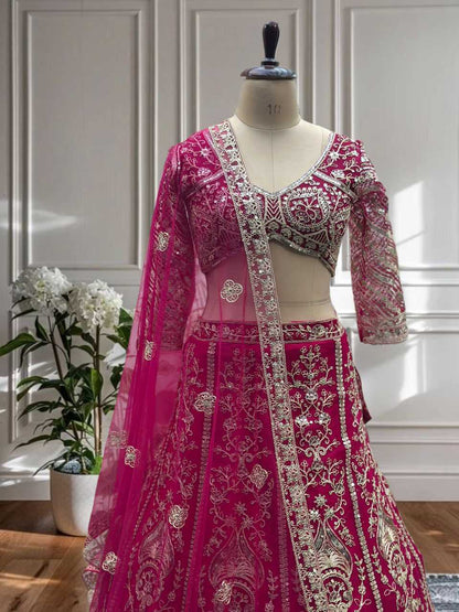 Designer Embroidered Fancy  Net  Lehenga