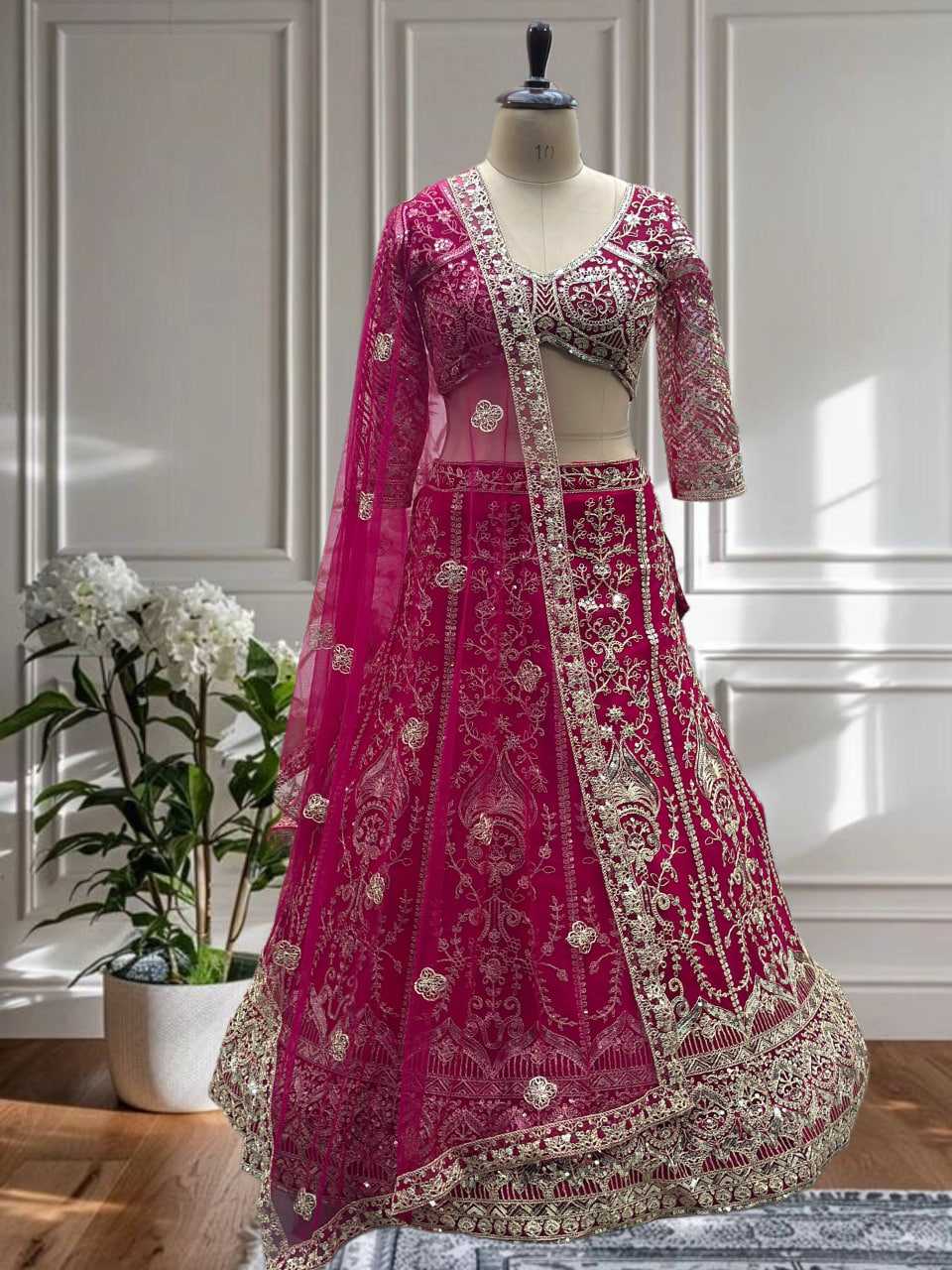 Designer Embroidered Fancy  Net  Lehenga