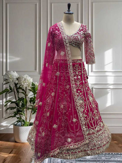 Designer Embroidered Fancy  Net  Lehenga