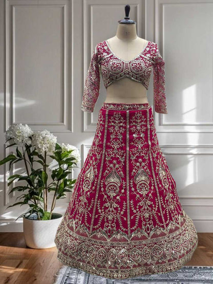Designer Embroidered Fancy  Net  Lehenga