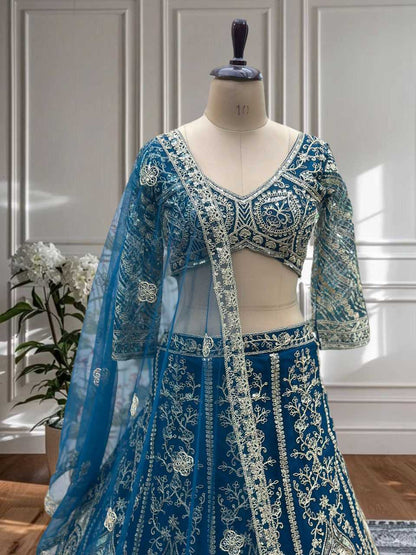 Designer Embroidered Fancy  Net  Lehenga