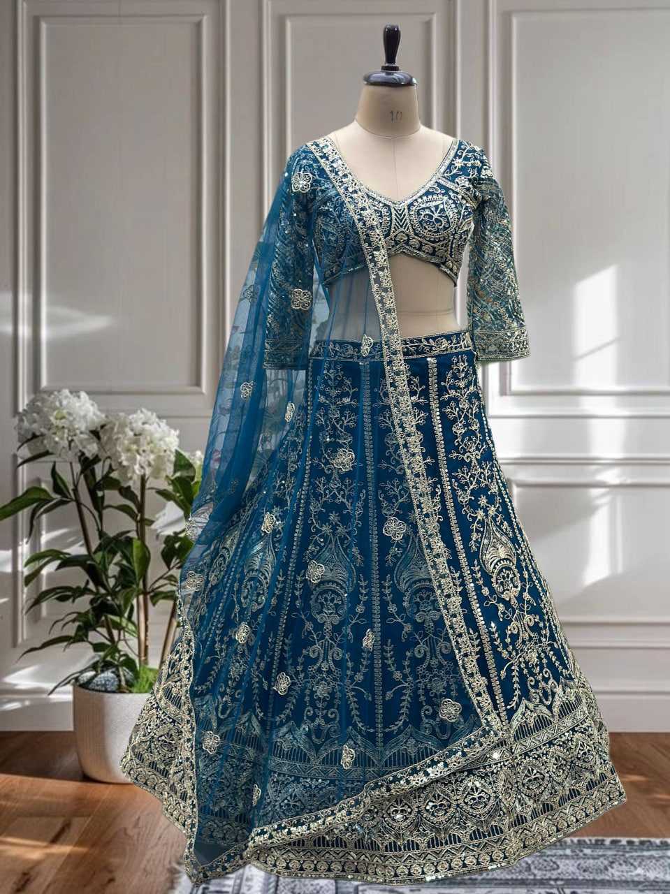 Designer Embroidered Fancy  Net  Lehenga