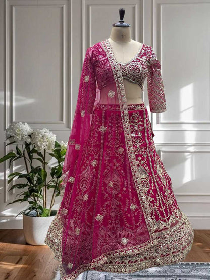 Designer Embroidered Fancy  Net  Lehenga