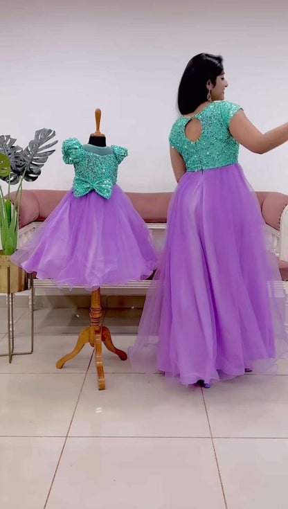 Net  Gowns Mother & Daughter Combo