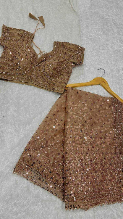 Sequins Work  Net  Saree