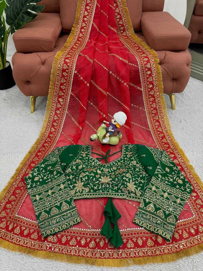 ORGANZA SILK  SEQUENCE  EMBROIDERED JANHVI KAPOOR Bollywood Saree Collection