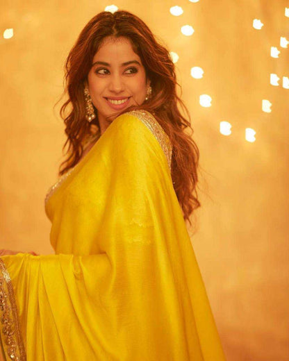 Pure Chiffon Embroidered Fancy Party Wear Jhanvi Kapoor  Bollywood  Saree Collections