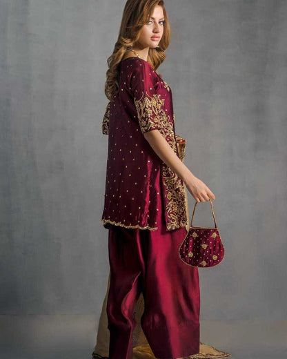 Satin  Embroidery Suits