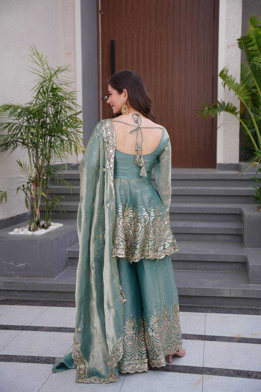 Satin Silk  Sharara Salwar Suits