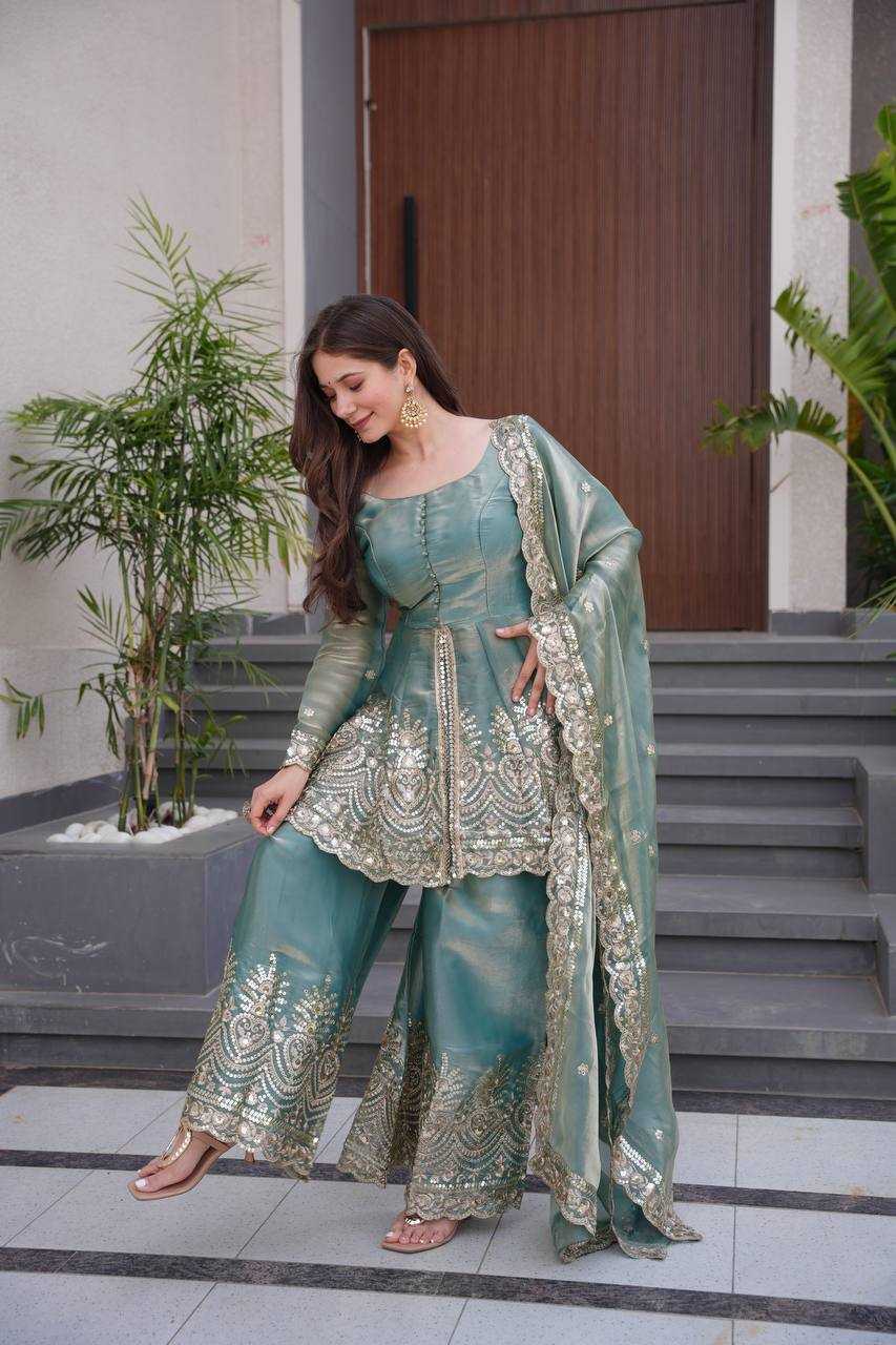 Satin Silk  Sharara Salwar Suits