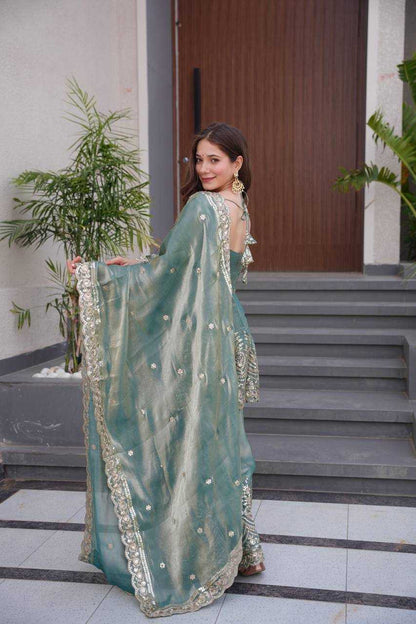 Satin Silk  Sharara Salwar Suits