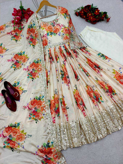 Satin Silk    Sequin Gown