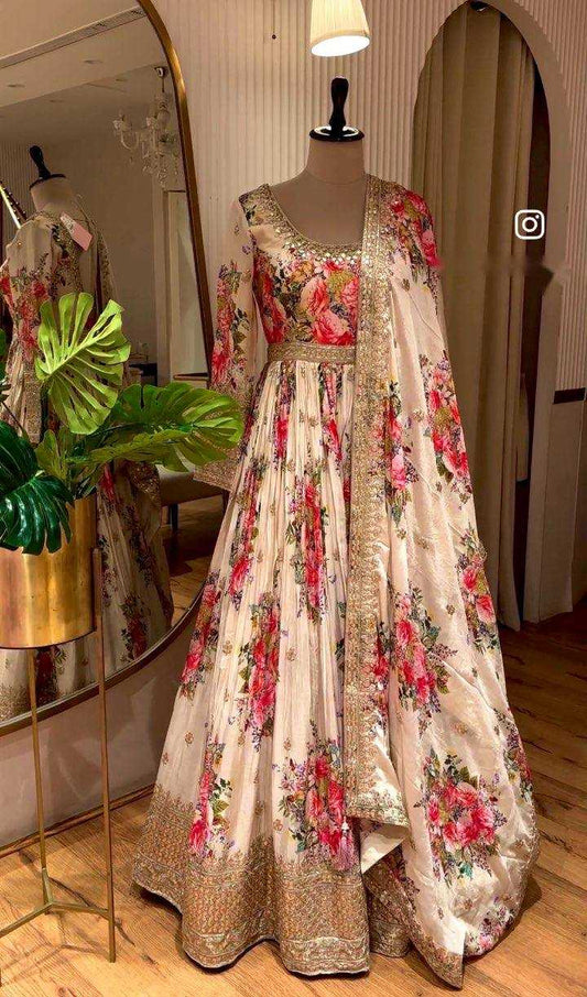 Satin Silk    Sequin Gown