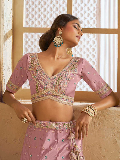 Satin Silk Pink Choli  Wedding Collections