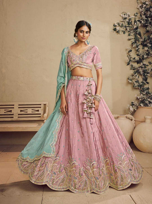 Satin Silk Pink Choli  Wedding Collections