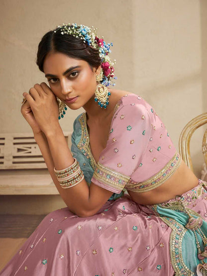 Satin Silk Pink Choli  Wedding Collections