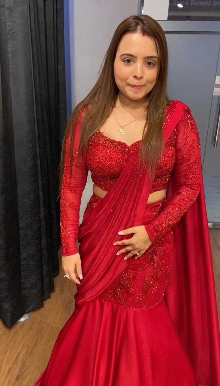 Satin Silk Ready To Wear Saree