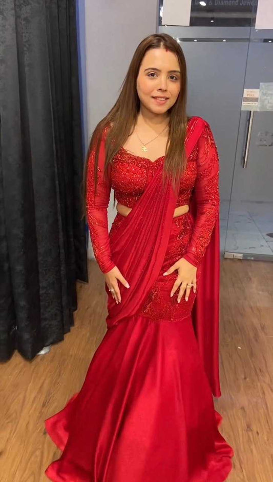 Satin Silk Ready To Wear Saree