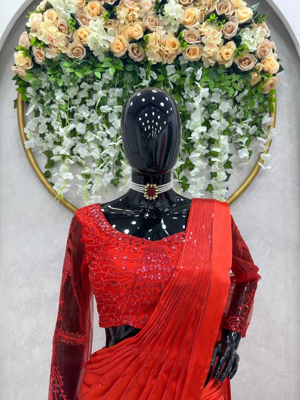 Satin Silk Ready To Wear Saree