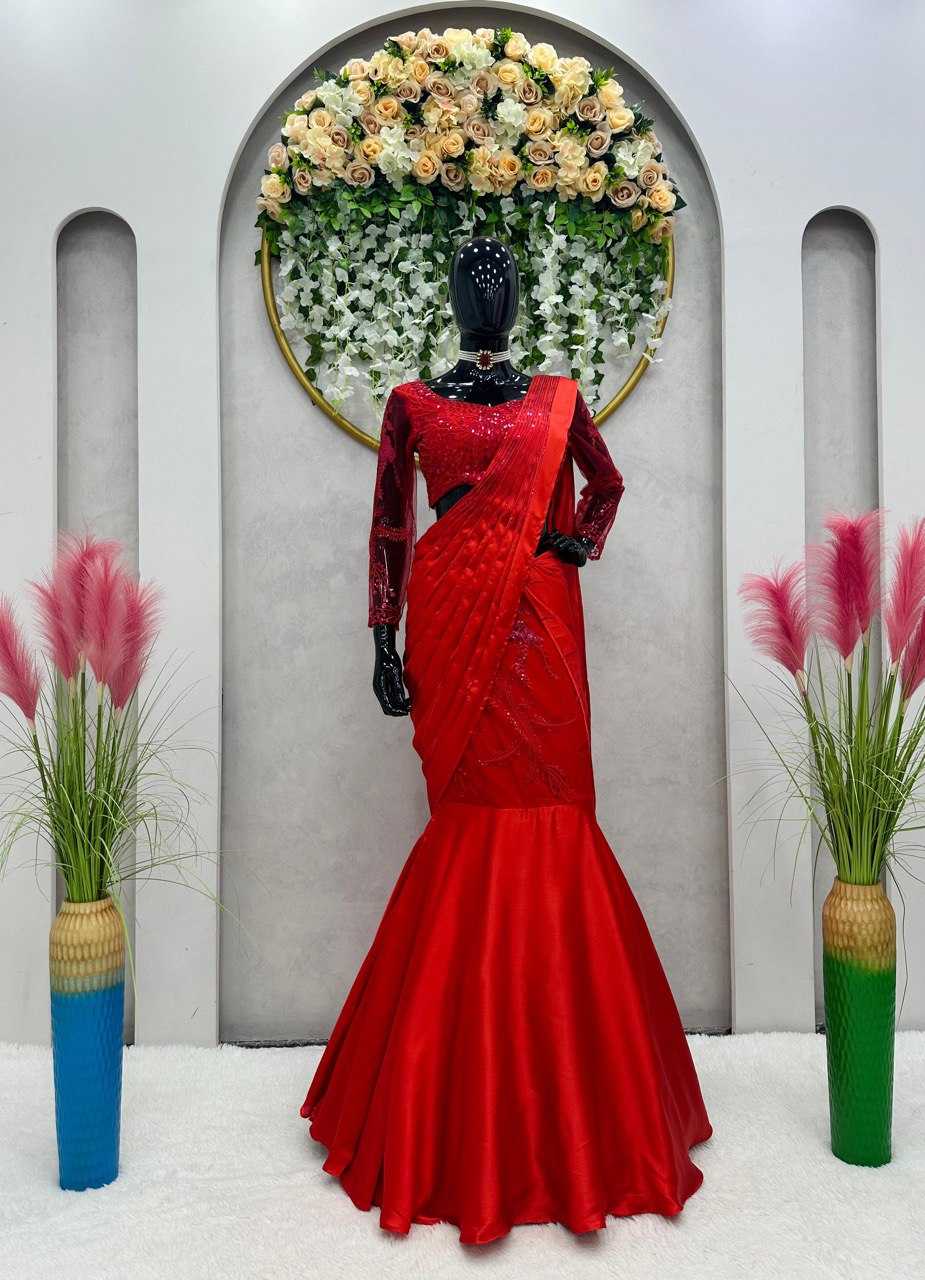 Satin Silk Ready To Wear Saree