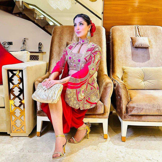 SATIN SILK  EMBROIDERY PAITIALA PARTY WEAR  DHOTI SALWAR SUIT