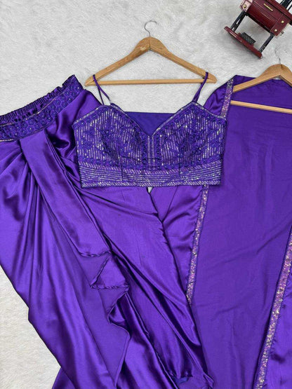 Party Wear Satin Silk  Indo Western Dresses