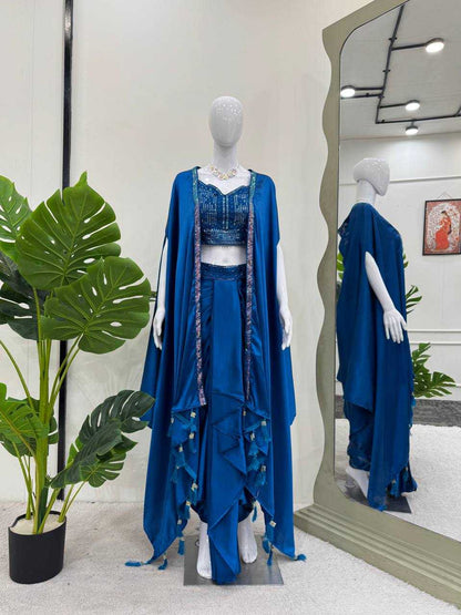 Party Wear Satin Silk  Indo Western Dresses