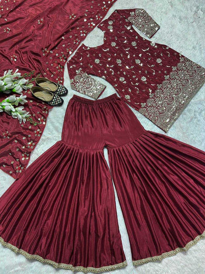 SHINON SILK SHARARA SUIT