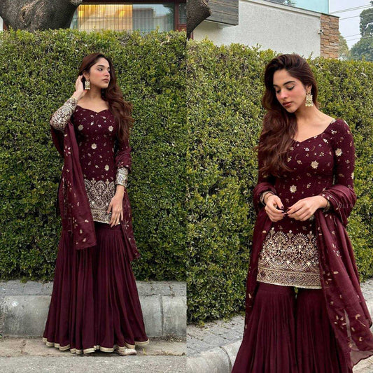 SHINON SILK SHARARA SUIT
