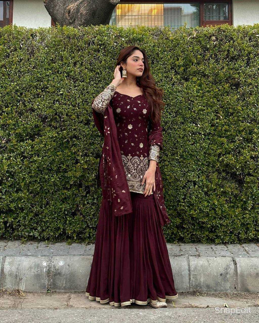 SHINON SILK SHARARA SUIT