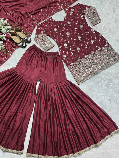 SHINON SILK SHARARA SUIT