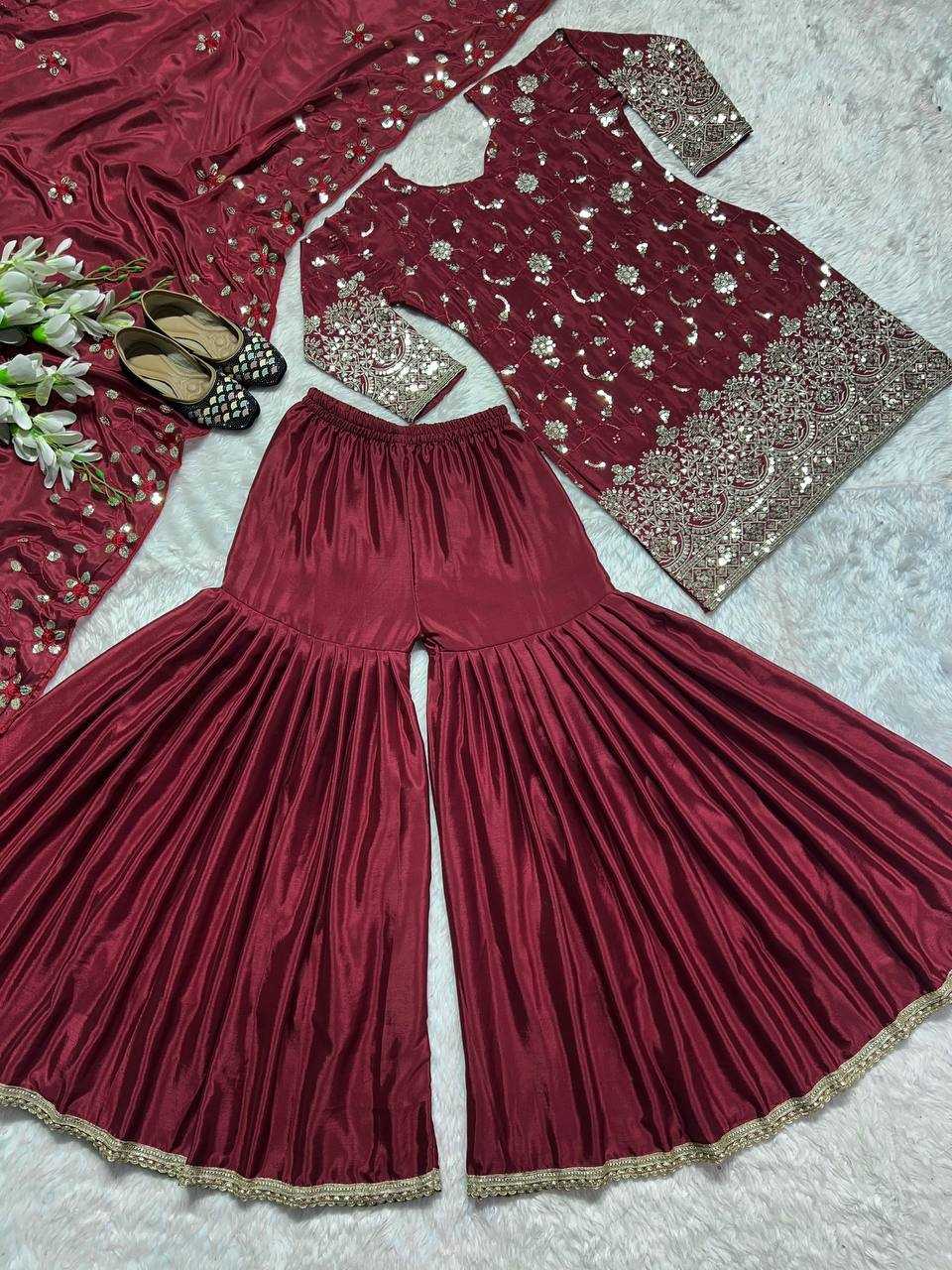 SHINON SILK SHARARA SUIT