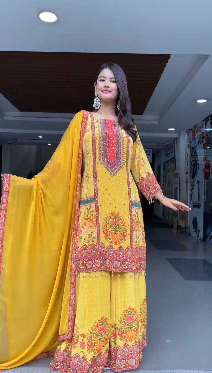 Printed  Silk Suit