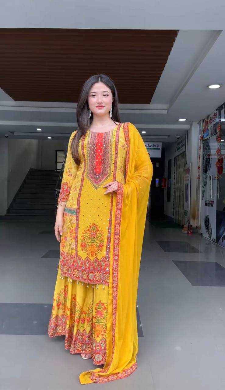 Printed  Silk Suit
