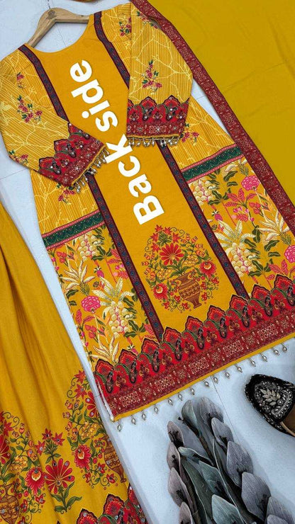 Printed  Silk Suit