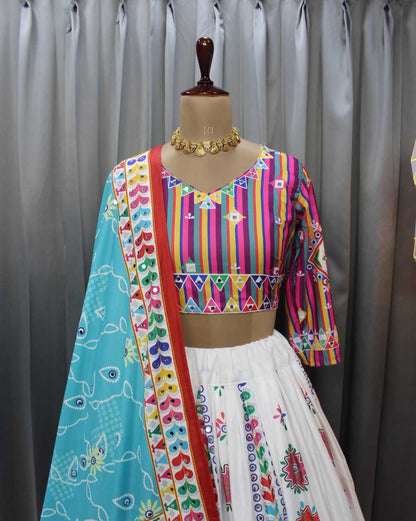Navratri Chaniya Choli Soft Butter Silk Mirror Work Lehenga