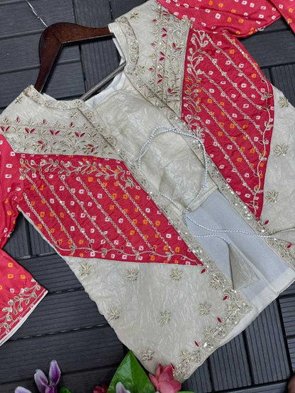 New Super Trending Embroidery Sequence work jacket and palazzo