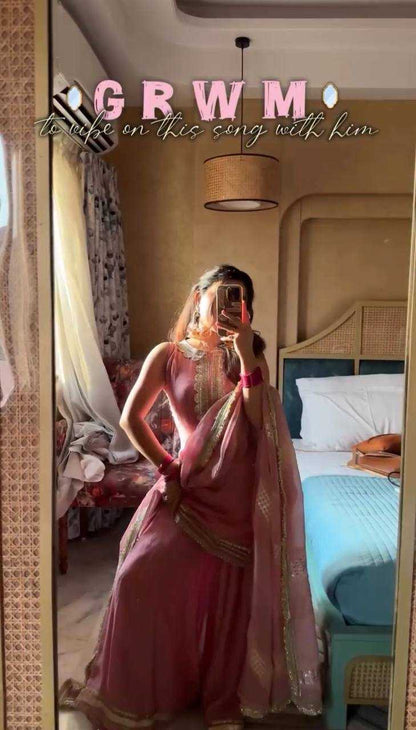 Tabby Silk Organza Embroidery   Sharara Salwar Festive Collections