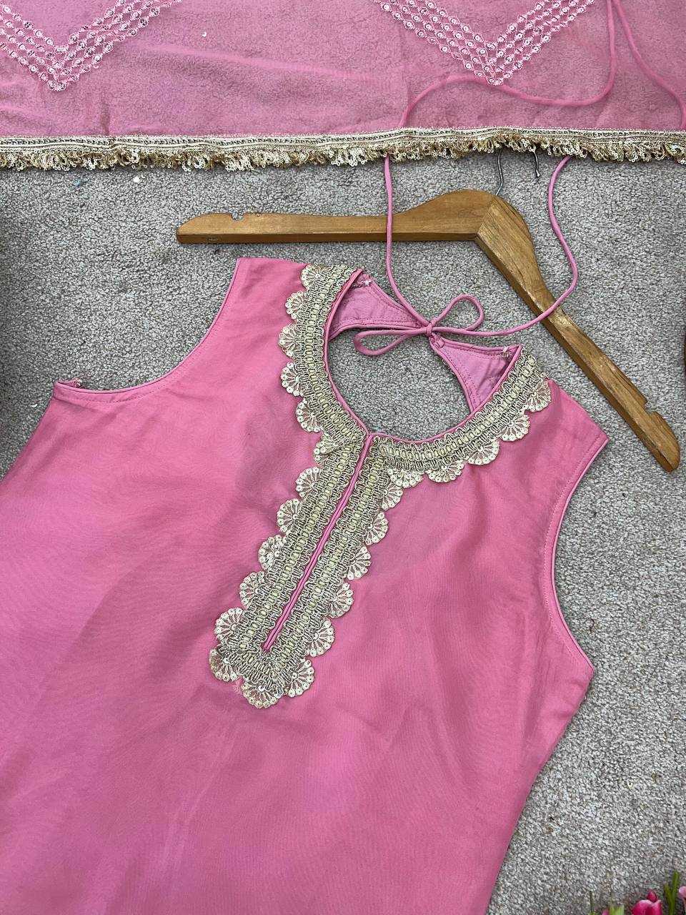 Tabby Silk Organza Embroidery   Sharara Salwar Festive Collections